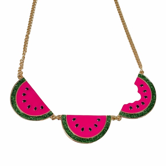 Betsey Johnson Watermelon Frontal Necklace, Pink - Picture 3 of 6